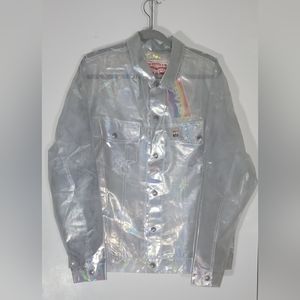 Levi’s Pride Oversized Trucker Jacket Clear Transparent Rainbow - size Large